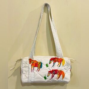 Palm Beach ZEBRA Shoulder Bag by Kibbe Designs Quilted Appliqué